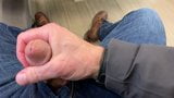 Public jerking off and cumming on a train in jeans. snapshot 2