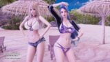 MMD Girl's Generation - Vacances Ahri Kaisa - Danse Kpop sexy, League of Legends snapshot 2