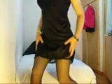 sexy crossdresser lady in black dessou and stockings snapshot 2