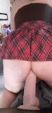 CD in pink plaid schoolgirl skirt rides dildo! snapshot 3