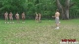 Athletic young men group workout before big cock sucking snapshot 15