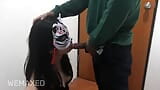 Handcuff Asian Chindo waiting for Her Master to give blowjob and get fuck snapshot 2