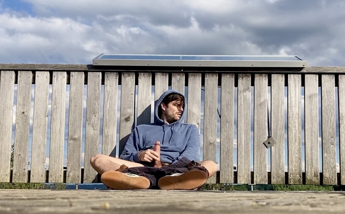 Jerking Off My Big Cock And Cumming Outdoor Gay Feet Porn Feat 
