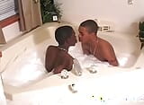 Romantic ebony dudes banging shamelessly in the bathtub snapshot 1