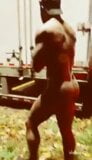 Naked at night wlaking thru truck stop. snapshot 3