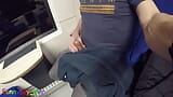 Kinky guy jerks his fat cock on the train ride home snapshot 10