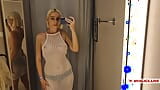 Masturbation in a fitting room. Try on haul transparent clothes in fitting room and strong orgasm. snapshot 6