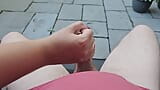 Handjob in the garden - Afterwork cumshot snapshot 4