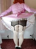 Uk tv slut Nottstvslut pink pvc maid and stockings sissy slut snapshot 1