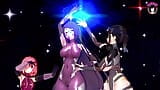 Tres chicas sexy en trajes de Taimanin bailando snapshot 4