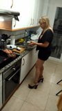 Spanish Milf preparing dinner topless snapshot 1