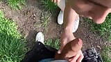 a walk along the river bank ended with a blowjob and a cumshot in the mouth snapshot 9