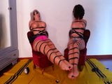 Two girls taped to chairs and toetied snapshot 3