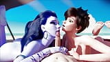 Overwatch Sex Beach: Intensywne ruchanie na plaży (Obciąganie, Wdowiec vs Tracer, 3D Porno NSFW) Ent_Duke snapshot 13