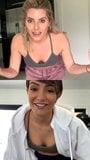 Frankie Bridge teaching Mollie King a dance over webcam. snapshot 3