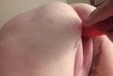 Wife getting fucked with a big headed pink vibrator. snapshot 14