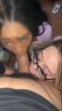 Kiara and 2 Friends Suck Cock at Party snapshot 7