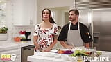 Delphine Films- April Olsen's Naughty Cooking Show Turns Into a Sexy THREESOME snapshot 2