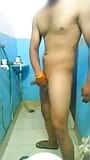 Huge Dick masterbation in bathroom front of Stepmom snapshot 1