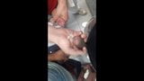 Public Bathroom circle-jerk with cumshots snapshot 5