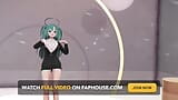 Blue Archive Yuuka uitkleden dans hentai playboy pak mmd 3D duidelijk blauw haar kleur bewerken Smixix snapshot 10