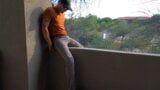 Piss and cum on a hotel balcony snapshot 2