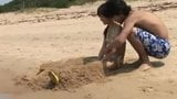 Cute Slender Asian Fucked on the Beach!! snapshot 1