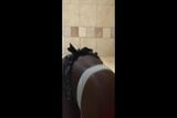 Ebony upside down shower twerking. snapshot 5