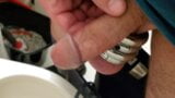 Penis at the toilet wearing balls weight, I want to cum snapshot 7