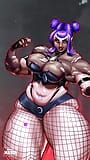 ¡La bruja gótica se transforma en giganta monstruo muscular! Flexionando sus biceps, ella crece en una gigantesca culturista femenina snapshot 10