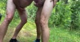 Outdoor Public fuck cruising in the forest Daddy Young Boy snapshot 4