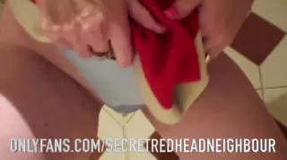 Hairy Redhead Wife Pissing Throuh Panties in Public Toilet | xHamster