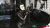 Mistress in black latex gets worshiped and fucked by slave snapshot 2