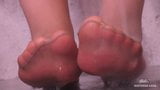 Amante pierna lavando pies de nylon de la cobertura de chocolate snapshot 8