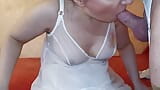 Romantic evening nylon sex in white lingerie snapshot 3