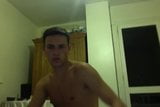 Straight british sexy strip, with big cock and cum shot. snapshot 1