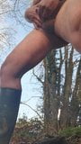 Wanking outside in panties and wellies... snapshot 1