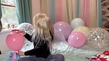 Blowing up over 25 Balloons then Nail Popping them All! snapshot 3