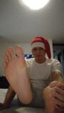 Tomas Styl shows off his feet at Christmas snapshot 2