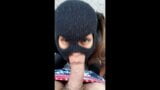 blue-eyed masked girl sucking and giving ass snapshot 8