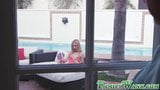 Cute petite Chane Shortcake sucks grandpas cock by pool snapshot 2