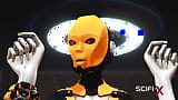 Futa sex robot plays with a female alien in the sci-fi lab snapshot 7