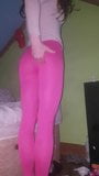 Crossdresser slut pink leggings snapshot 3