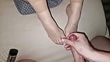 Leche en perfectas uñas de los pies franceses - pies de nylon marrones snapshot 2