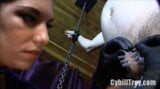 Domme and Naked male slave Needled Cock snapshot 12