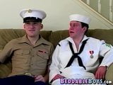 Handsome young navy boys in uniforms are anally fucking snapshot 1