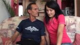 A mature man turns the brunette girl on snapshot 2