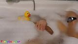 The duck and the cock - Bathtub play with soft (and a little bit hard) cock  snapshot 14