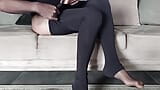 Leggings über glänzender Nylon-Strumpfhose snapshot 4