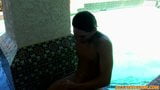 Twink enjoys his time in the pool as he masturbates and cums snapshot 5